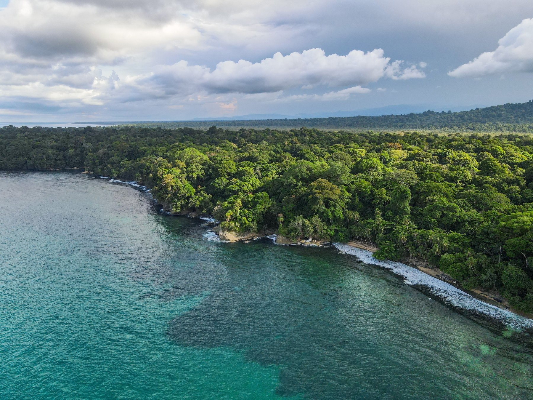 Aerial view of the Santa Teresa coastline and jungle